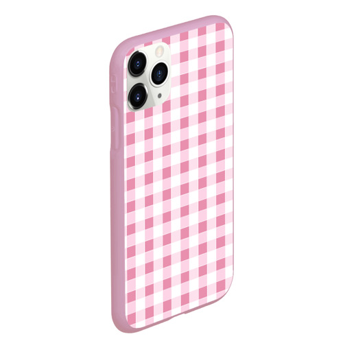 Чехол для iPhone 11 Pro Max матовый Барби-розовый: клетка, цвет розовый - фото 3