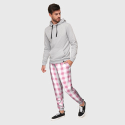 Мужские брюки 3D Барби-розовый: клетка - фото 2