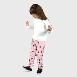 Детские брюки 3D Черный горошек на пудровом - фото 2