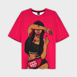 Мужская футболка oversize 3D Rich bitch swag