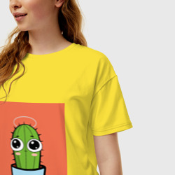 Женская футболка хлопок Oversize Santa Kaktus - фото 2