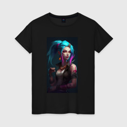 Женская футболка хлопок Jinx Arcane League of Legends