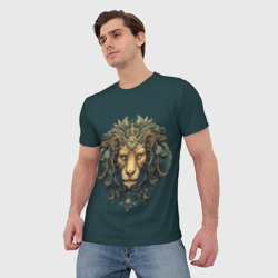 Мужская футболка 3D Механический лев - фото 2