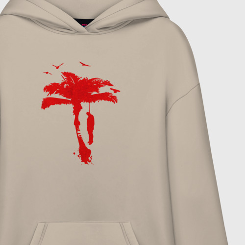Худи SuperOversize хлопок Dead Island 2 - пальма, цвет миндальный - фото 3