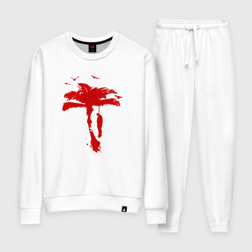 Женский костюм хлопок Dead Island 2 - пальма, цвет белый