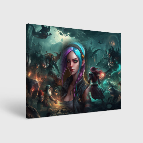 Холст прямоугольный Jinx art Arcane League of Legends, цвет 3D печать