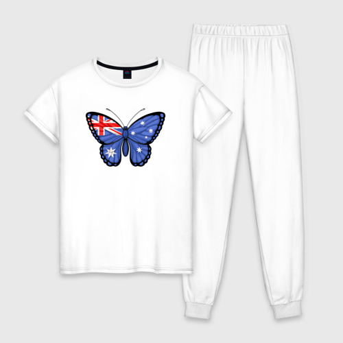Женская пижама хлопок Австралия бабочка, цвет белый