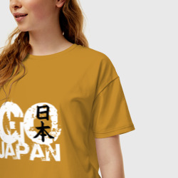 Женская футболка хлопок Oversize Go Japan - motto - фото 2