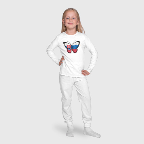 Детская пижама с лонгсливом хлопок Словакия бабочка, цвет белый - фото 7