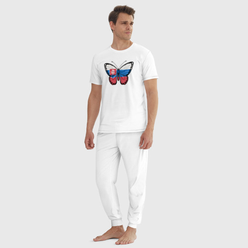 Мужская пижама хлопок с принтом Словакия бабочка, вид сбоку #3