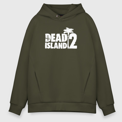 Мужское худи Oversize хлопок Dead Island 2 - logo, цвет хаки