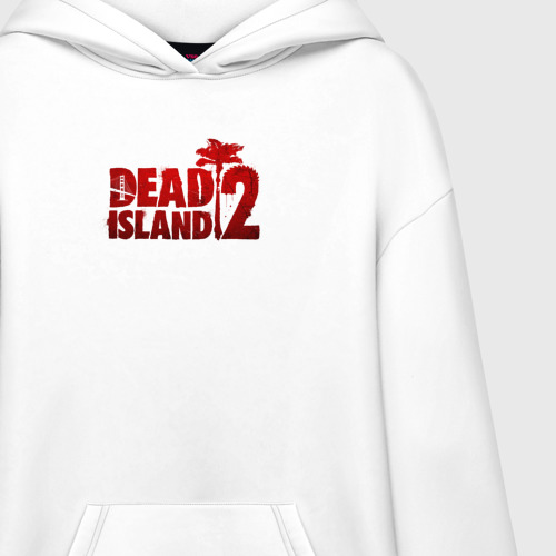 Худи SuperOversize хлопок Dead Island 2 - череп, цвет белый - фото 3