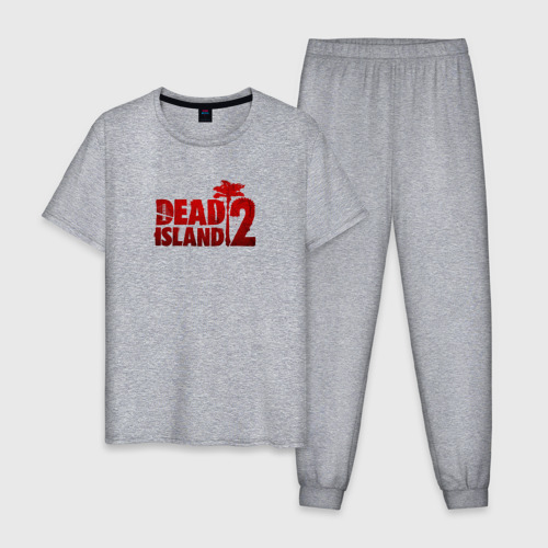 Мужская пижама хлопок с принтом Dead Island 2 - череп, вид спереди #2