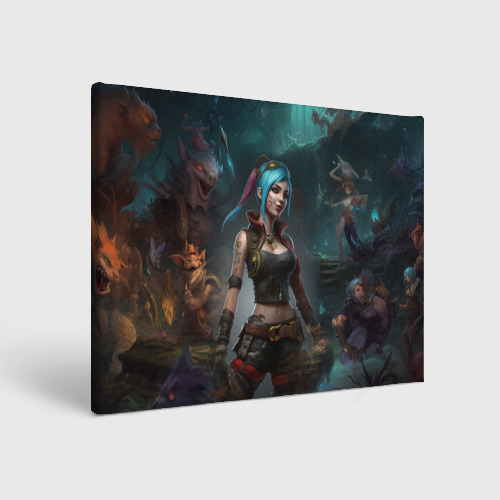 Холст прямоугольный Jinx fantasy art Arcane League of Legends, цвет 3D печать