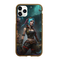 Чехол для iPhone 11 Pro Max матовый Jinx fantasy art Arcane League of Legends