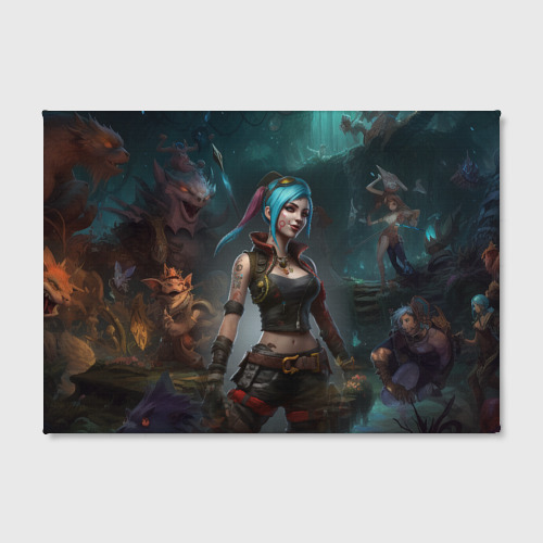 Холст прямоугольный Jinx fantasy art Arcane League of Legends, цвет 3D печать - фото 2