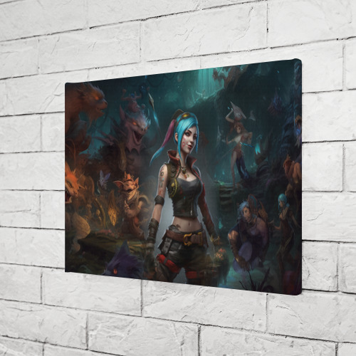 Холст прямоугольный Jinx fantasy art Arcane League of Legends, цвет 3D печать - фото 3