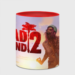 Кружка с принтом Dead Island 2 - beach для любого человека, вид спереди №4. Цвет основы: белый + красный