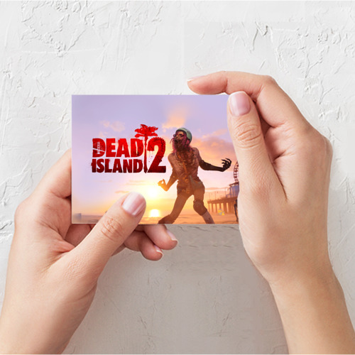 Поздравительная открытка Dead Island 2 - beach, цвет белый - фото 3