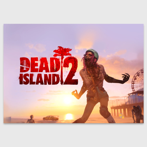 Поздравительная открытка Dead Island 2 - beach, цвет белый