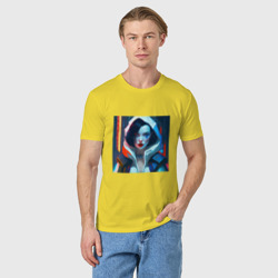 Мужская футболка хлопок Белоснежка в стиле Киберпанк - нейросеть - фото 2