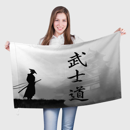 Флаг 3D Бусидо - кодекс самурая - Япония - иероглифы
