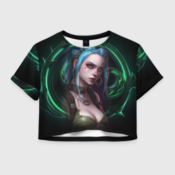 Женская футболка Crop-top 3D Jinx art Arcane League of Legends