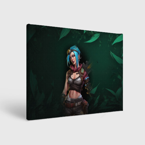 Холст прямоугольный Jinx art green Arcane League of Legends, цвет 3D печать