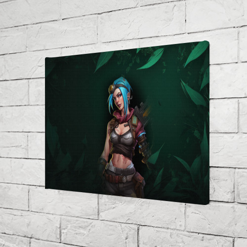 Холст прямоугольный Jinx art green Arcane League of Legends, цвет 3D печать - фото 3