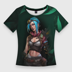 Женская футболка 3D Slim Jinx art green Arcane League of Legends