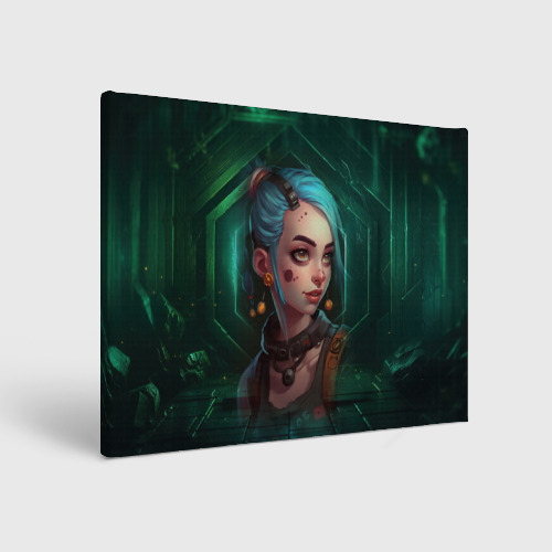 Холст прямоугольный Jinx green Arcane League of Legends, цвет 3D печать