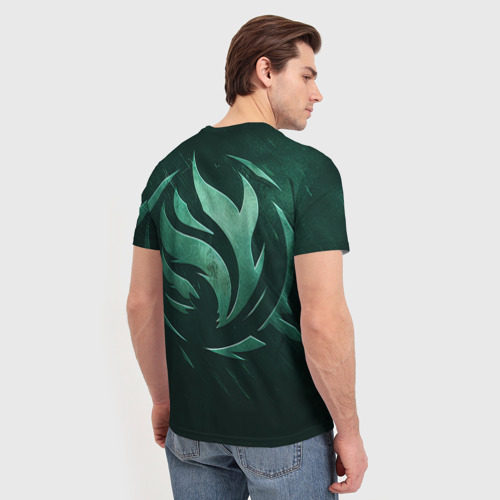 Мужская футболка 3D с принтом Джинкс иллюстрация лига Легенд, вид сзади #2