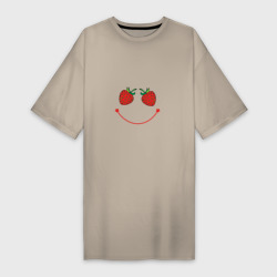 Платье-футболка хлопок Саркастическая клубничная улыбка