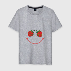 Саркастическая клубничная улыбка – Мужская футболка хлопок с принтом купить со скидкой в -20%