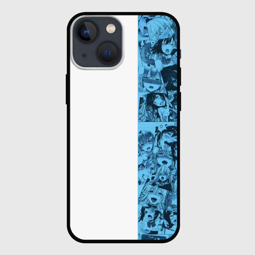Чехол для iPhone 13 mini Ахегао на белом фоне