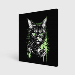Холст квадратный Green cat