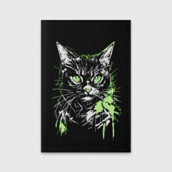 Обложка для паспорта матовая кожа Green cat