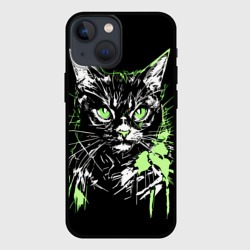 Чехол для iPhone 13 mini Green cat