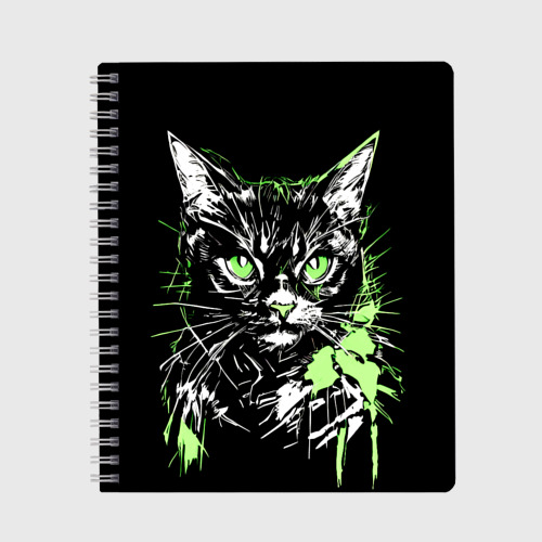 Тетрадь Green cat, цвет крупная клетка