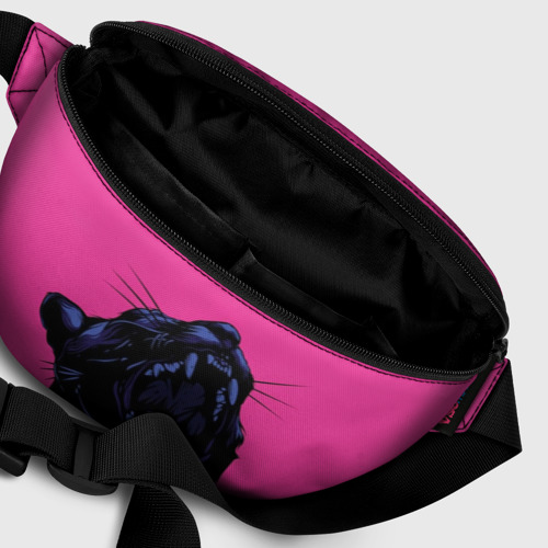 Поясная сумка 3D Пантера на розовом фоне - фото 7