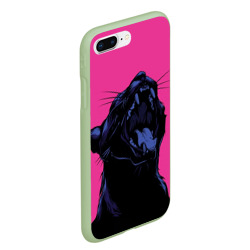 Чехол для iPhone 7Plus/8 Plus матовый Пантера на розовом фоне - фото 2
