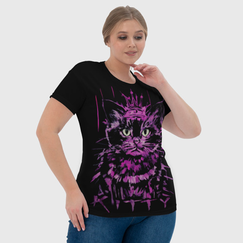 Женская футболка 3D с принтом Purple kitten, фото #4