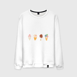 Мужской свитшот хлопок Мороженое стилизованное рожки и эскимо