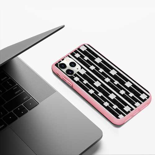 Чехол для iPhone 11 Pro Max матовый с принтом Белые квадраты, фото #5
