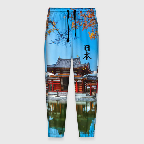 Мужские брюки 3D Япония - пруд в парке, цвет 3D печать