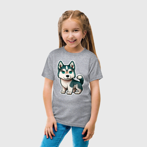 Детская футболка хлопок с принтом Маленький волчонок, вид сбоку #3