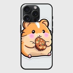 Чехол силиконовый для Apple iPhone 15 Pro матовый Хомяк с печеньем
