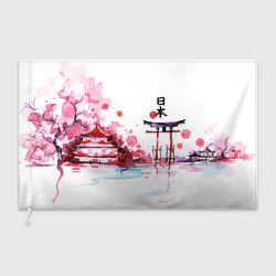 Флаг 3D Japan - landscape - watercolor