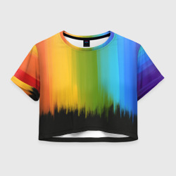 Женская футболка Crop-top 3D Летняя радуга