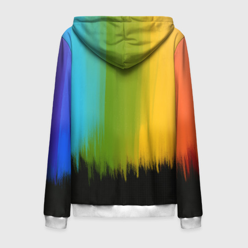 Мужская толстовка 3D на молнии Летняя радуга, цвет белый - фото 2
